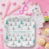 Aquamarines Weihnachtsbaummuster#5 ID1009 Pappteller (Party)