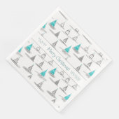 Aquamarines Weihnachtsbaummuster#5 ID1009 Serviette (Ecke)