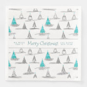 Aquamarines Weihnachtsbaummuster#5 ID1009 Serviette (Vorderseite)