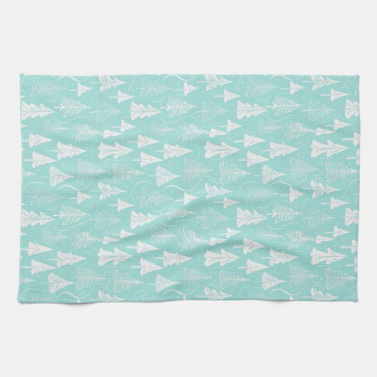 Aquamarines Weihnachtsbaummuster#6 ID1009 Geschirrtuch (Horizontal)