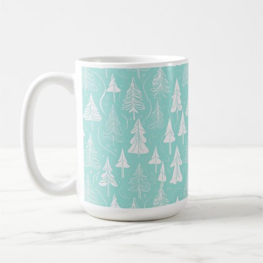 Aquamarines Weihnachtsbaummuster#6 ID1009 Kaffeetasse (Links)