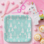 Aquamarines Weihnachtsbaummuster#6 ID1009 Pappteller (Party)