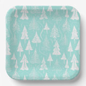 Aquamarines Weihnachtsbaummuster#6 ID1009 Pappteller (Vorderseite)