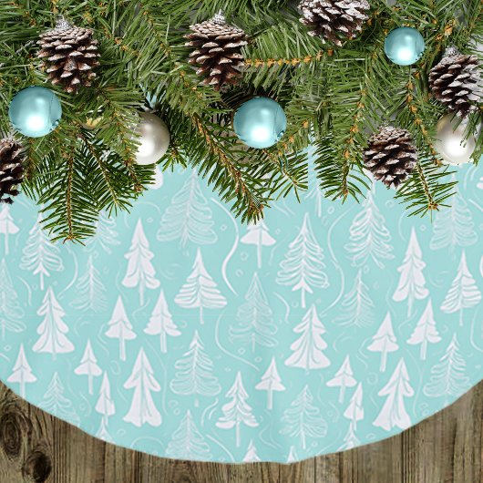 Aquamarines Weihnachtsbaummuster#6 ID1009 Polyester Weihnachtsbaumdecke