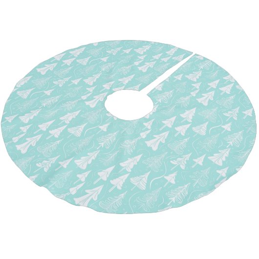 Aquamarines Weihnachtsbaummuster#6 ID1009 Polyester Weihnachtsbaumdecke (Schrägansicht)