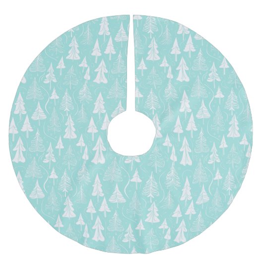 Aquamarines Weihnachtsbaummuster#6 ID1009 Polyester Weihnachtsbaumdecke (Vorderseite)