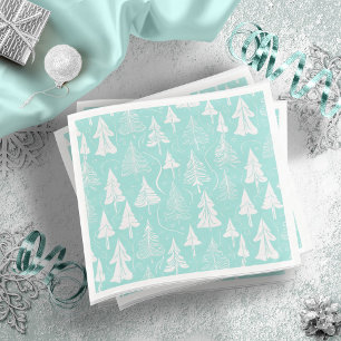Aquamarines Weihnachtsbaummuster#6 ID1009 Serviette