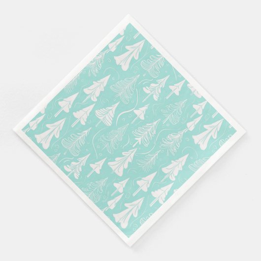 Aquamarines Weihnachtsbaummuster#6 ID1009 Serviette (Ecke)