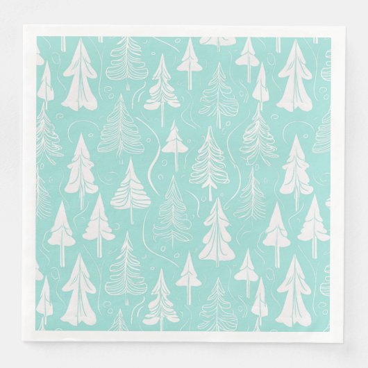 Aquamarines Weihnachtsbaummuster#6 ID1009 Serviette (Vorderseite)