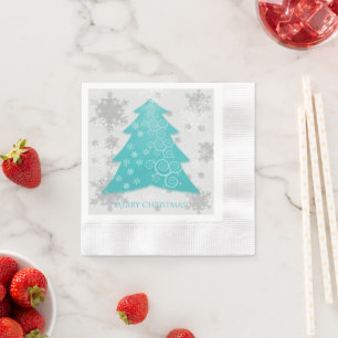 Aquamarines Weihnachtsbaumpapier Napkin Serviette