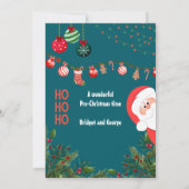 Aquamarines Weihnachtsfest & Ornamente Weihnachten Einladung (Rückseite)