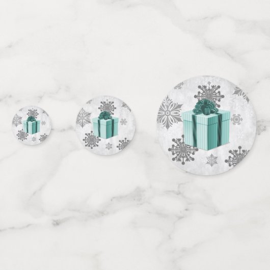 Aquamarines Weihnachtsgeschenk Confetti Konfetti (Rückseiten)