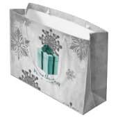 Aquamarines Weihnachtsgeschenk Große Geschenktüte (Rückseite Schrägansicht)