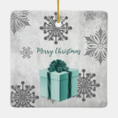 Aquamarines Weihnachtsgeschenk Keramik Keramikornament (Rückseite)