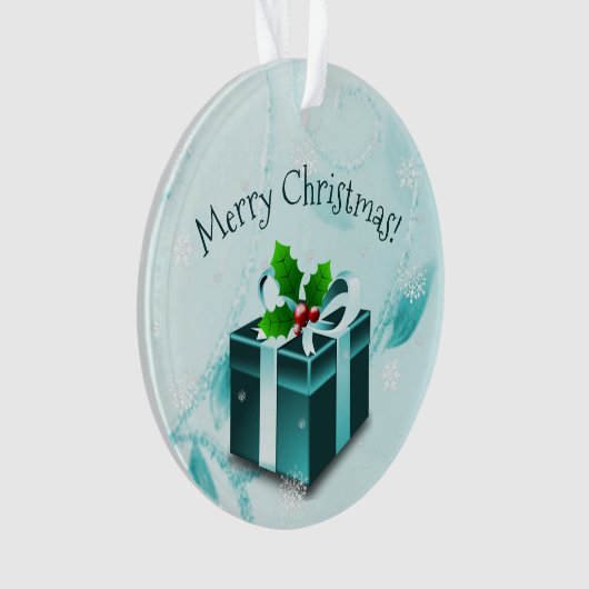 Aquamarines Weihnachtsgeschenk Ornament (Vorderseite)