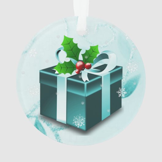 Aquamarines Weihnachtsgeschenk Ornament (Rückseite)