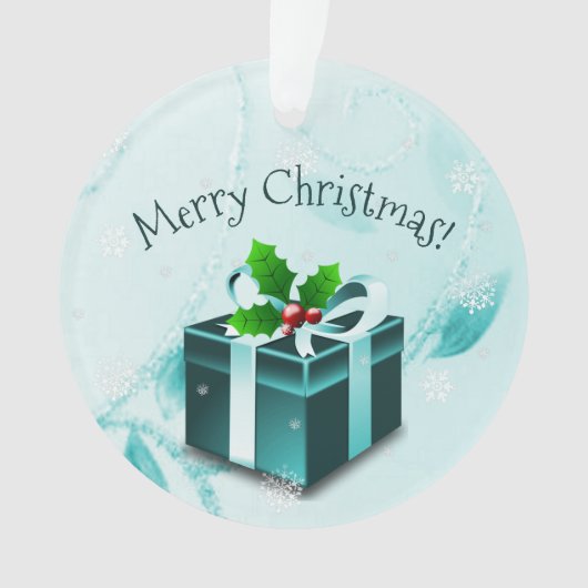 Aquamarines Weihnachtsgeschenk Ornament (Vorderseite)
