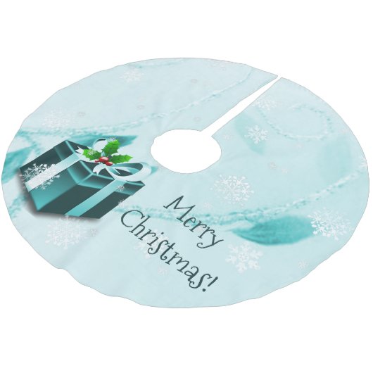 Aquamarines Weihnachtsgeschenk Treppenhaus Polyester Weihnachtsbaumdecke (Schrägansicht)