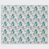 Aquamarines Weihnachtsgeschenkpapier Geschenkpapier (Flach)