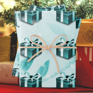Aquamarines Weihnachtsgeschenkpapier Geschenkpapier Set