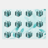 Aquamarines Weihnachtsgeschenkpapier Geschenkpapier Set (Vorderseite 2)
