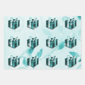 Aquamarines Weihnachtsgeschenkpapier Geschenkpapier Set (Vorderseite)