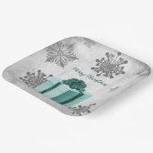 Aquamarines Weihnachtsgeschenkpapier Pappteller (Gewinkelt)