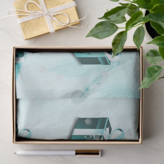 Aquamarines Weihnachtsgeschenkpapier Seidenpapier (Geschenk)