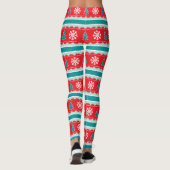 Aquamarines Weihnachtsmuster Leggings (Rückseite)