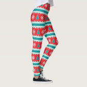 Aquamarines Weihnachtsmuster Leggings (Rechts)