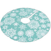 Aquamarines Weihnachtsschneeflocken-Muster-Rock Polyester Weihnachtsbaumdecke (Schrägansicht)