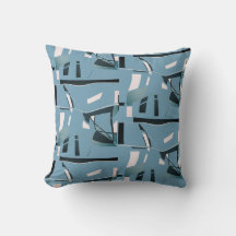 Aquamarines Weiß auf hellblauen Formen Linien Prin