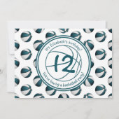 aquamarines Weißbasketballspiel Geburtstagsteam Pa Einladung (Rückseite)