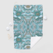 Aquamarines weißes Blumenhandtuch Golfhandtuch (Insitu)