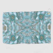 Aquamarines weißes Blumenhandtuch Golfhandtuch (Horizontal)