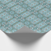 Aquamarines Weißes Blumenpapier Geschenkpapier (Ecke)