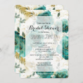 Aquamarines weißes Brautparty Einladung (Vorne/Hinten)