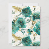 Aquamarines weißes Brautparty Einladung (Rückseite)