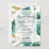 Aquamarines weißes Brautparty Einladung (Vorderseite)