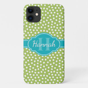 Aquamarines weißes gepunktetes Muster Case-Mate iPhone Hülle