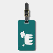 Aquamarines weißes Poodle (Farbe ist anpassbar) Gepäckanhänger (Vorderseite vertikal)