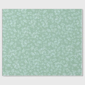 Aquamarines, weißes Retro-Vintages Blumenmuster Geschenkpapier (Flach)