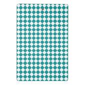 Aquamarines weißes Schachbrett Diamant Muster Mini Klemmbrett (Rückseite)
