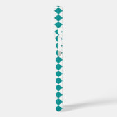 Aquamarines weißes Schachbrett Diamantmuster Case-Mate iPhone Hülle (Rückseite / Links)