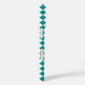 Aquamarines weißes Schachbrett Diamantmuster Case-Mate iPhone Hülle (Rückseite / Rechts)