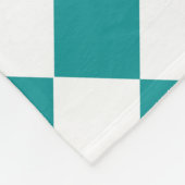Aquamarines weißes Schachbrett Diamantmuster Fleecedecke (Ecke)