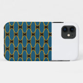 Aquamarines weißes, schwarzes Retro-Oval-Muster Case-Mate iPhone Hülle (Rückseite (Horizontal))