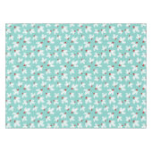 Aquamarines weißes Stechpalmen-Laub-rotes Tischdecke (Vorderseite (Horizontal))