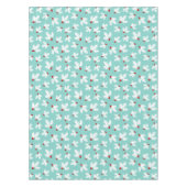 Aquamarines weißes Stechpalmen-Laub-rotes Tischdecke (Vorderseite)