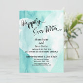 Aquamarines Weißes Wasserfarbenherz glücklich je n Einladung (Stehend Vorderseite)